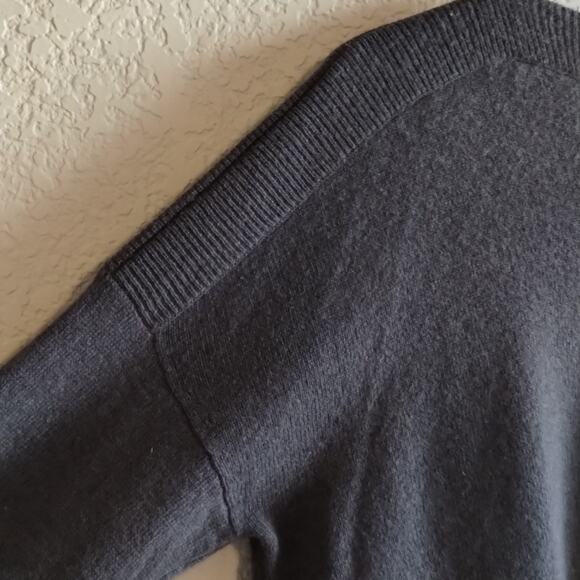 Cynthia Rowley 100% 2-ply Cashmere Taupe Gray Boxy Knit Boat-neck Sweater M - Picture 7 of 12